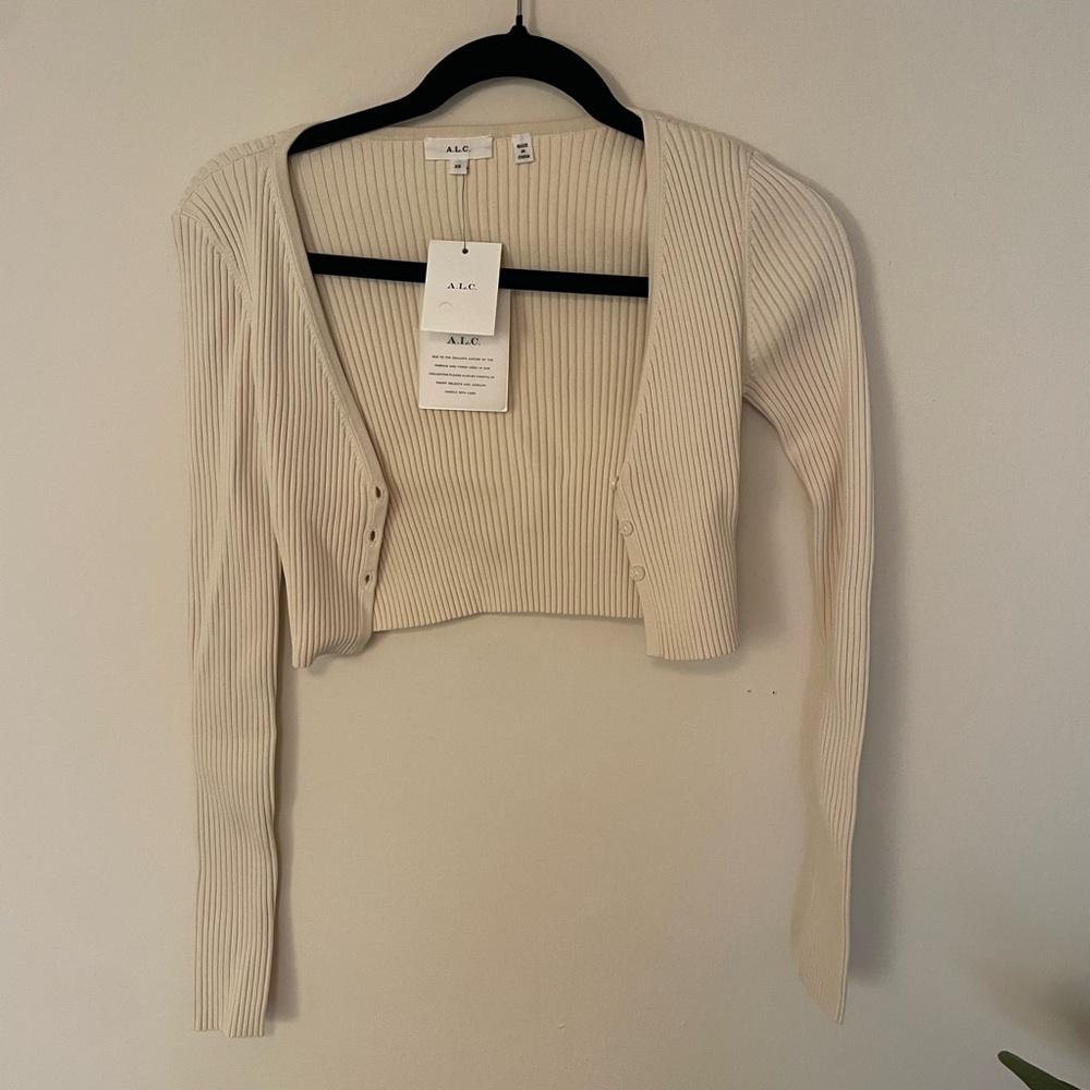 A.L.C. Ivory Ribbed Knitwear